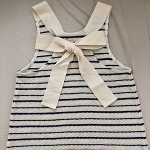 Madewell striped tank top with back bow